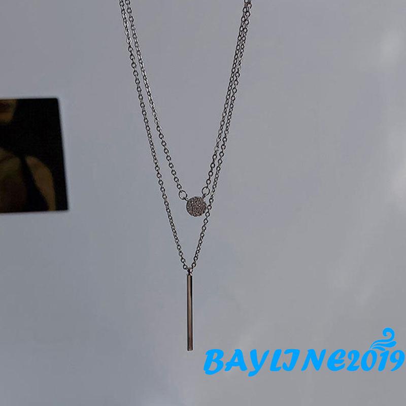 Vòng cổ Hai Lớp Mặt Tròn / Dài Đính Đá Thời Trang Dành Cho Nữ