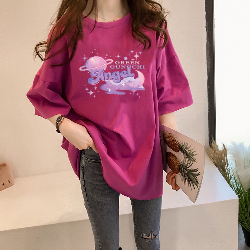 NRVP Áo thun form rộng thời trang hè phong cách Hàn Quốc 2021 trẻ trung cho nữ