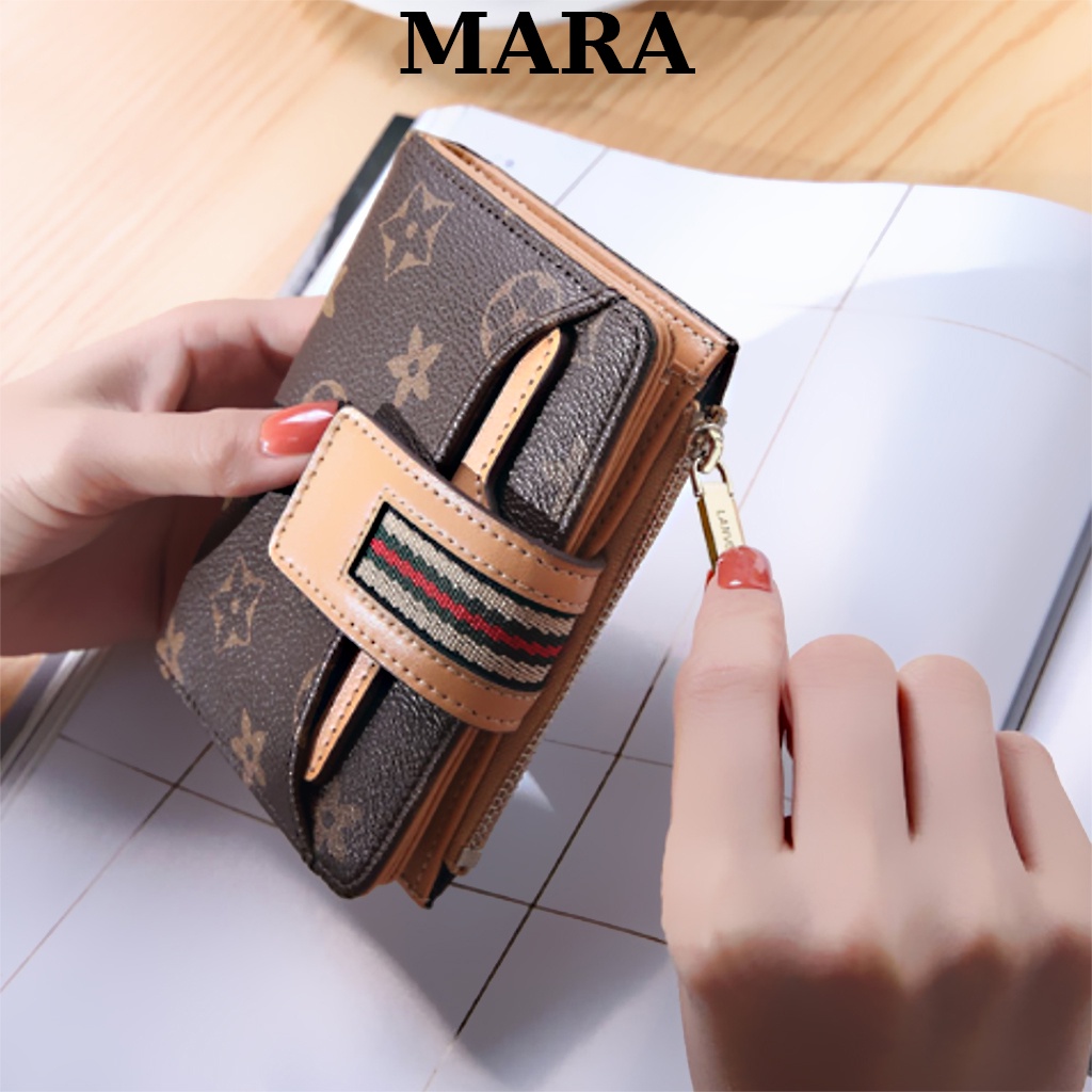 Ví nữ họa tiết phối viền màu Lanvera