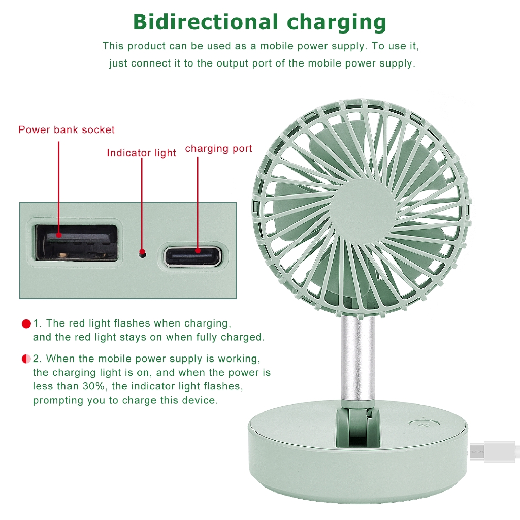 Folding Telescopic Mini Fan Mini USB Rechargeable Portable Dormitory Bed Office Desktop Remote Control High Wind Electric Fan