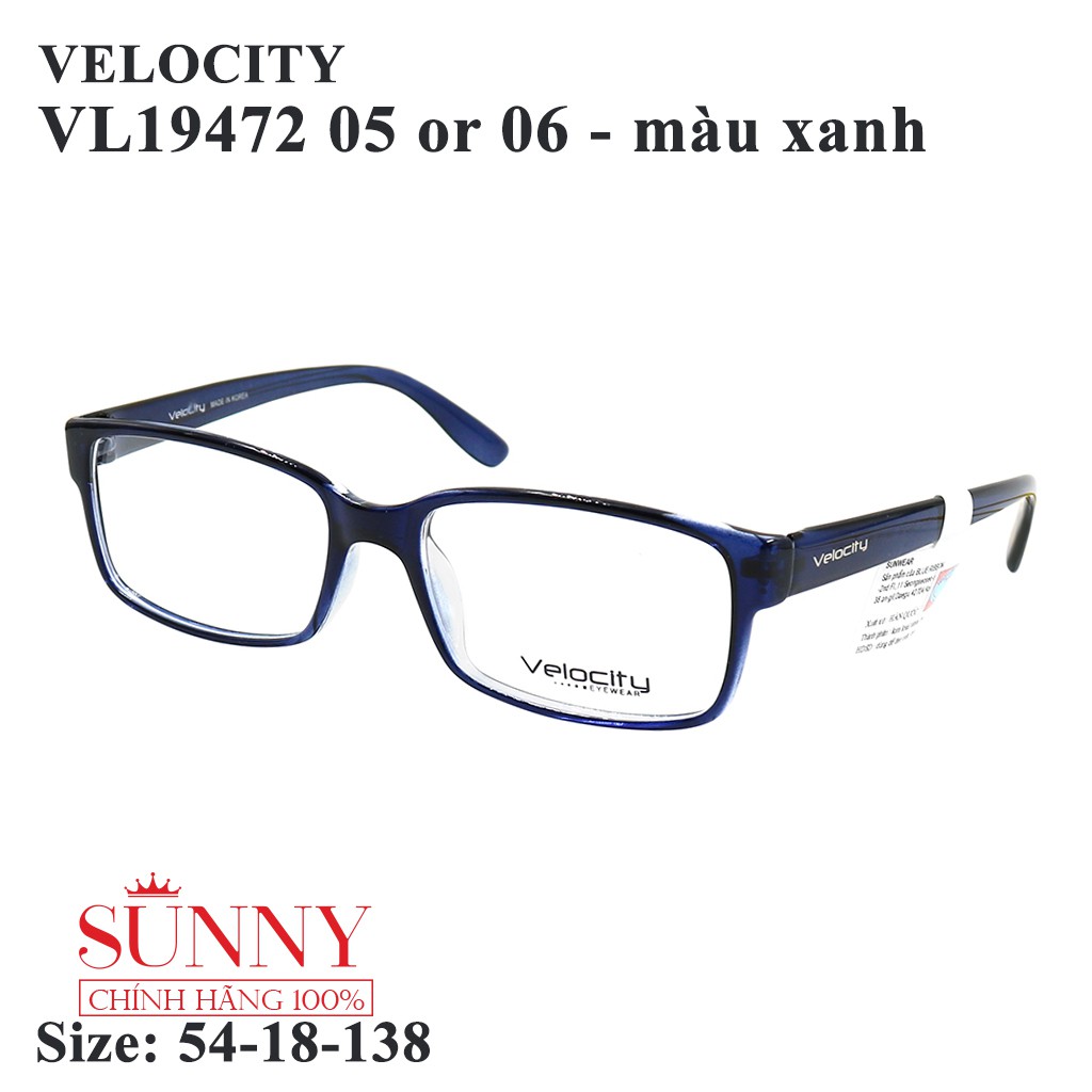 VL19472 - Gọng kính Velocity chính hãng, sp từ chất liệu nhựa dẻo, mang cực nhẹ