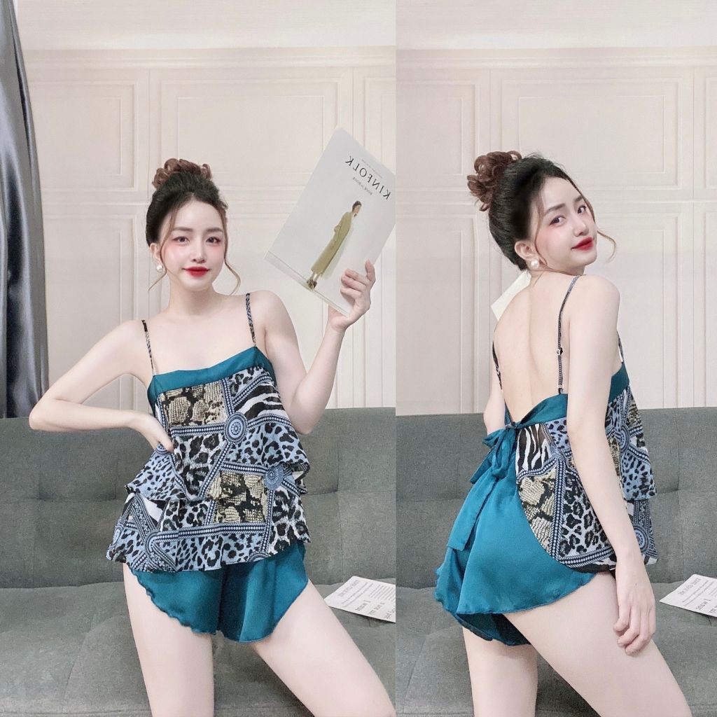 Đồ ngủ nữ BIGSIZE❣️FREE SHIP❣️Đồ ngủ sexy lụa Chiffon phối Satin cao cấp mềm mại xinh xắn < 65KG | BigBuy360 - bigbuy360.vn