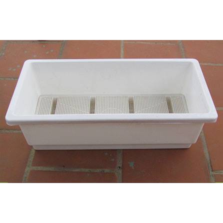 Chậu trồng rau, trồng hoa màu ĐEN thông minh 48x21x16cm