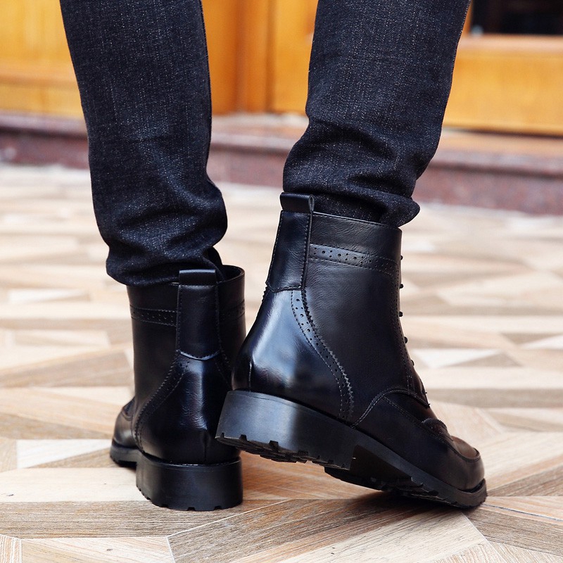 Giày bốt da cổ cao phong cách nam lịch lãm hợp thời trang | BigBuy360 - bigbuy360.vn