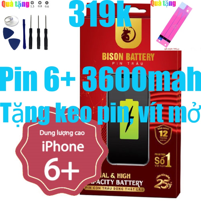 Pin Bison 6 Plus dung lượng cao 3600mAh