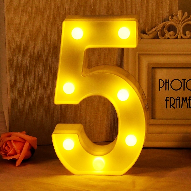 Đèn Led Số 0-9 Trang Trí Tiệc Tặng Kèm 2 Pin AA