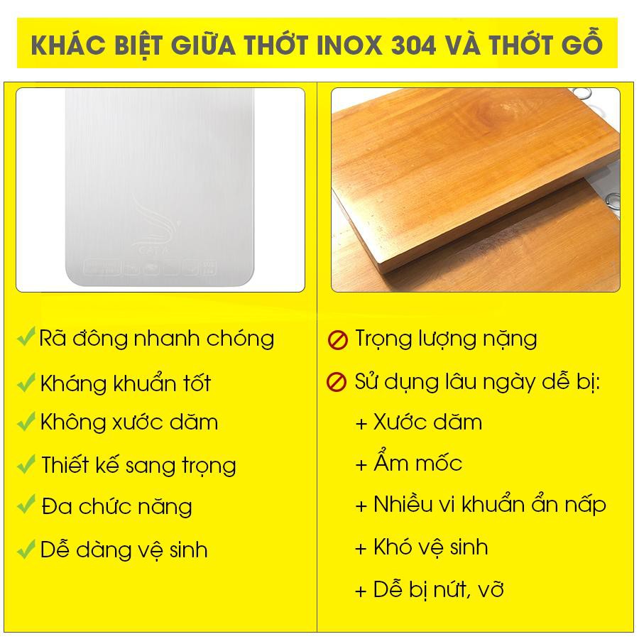 Thớt inox 304 cao cấp thương hiệu CÁT Á - dã đông nhanh, kháng khuẩn,chống nấm mốc độc hại, dễ dàng vệ sinh