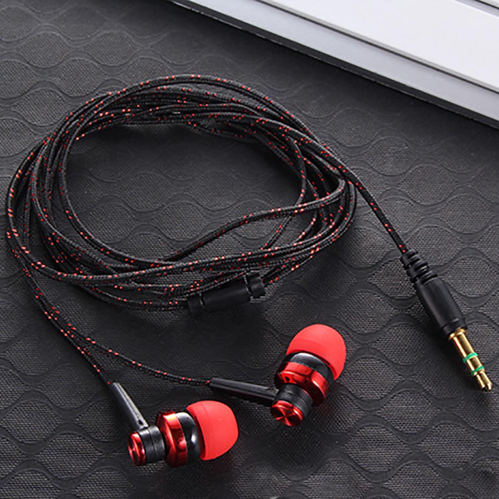 Tai nghe nhét tai dây bện thiết kế thời trang giắc 3.5mm