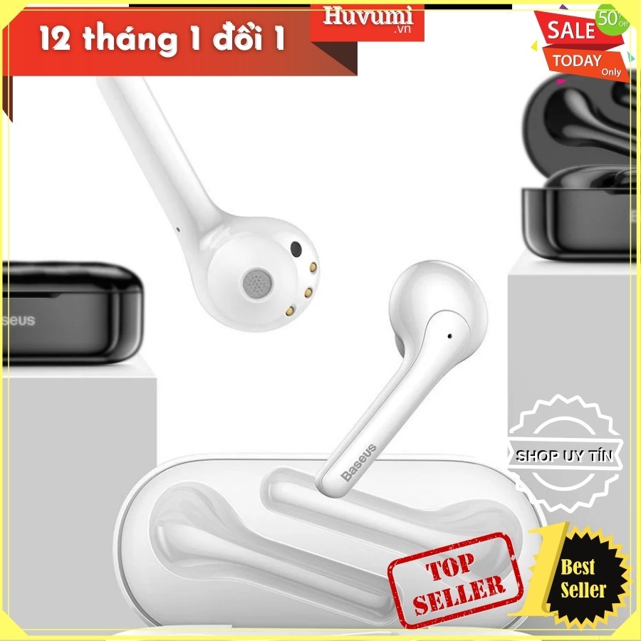 [Chính Hãng - Sẵn] Tai nghe không dây cảm ứng Baseus Encok True Wireless Earphones W07_ LV648-WL-BK