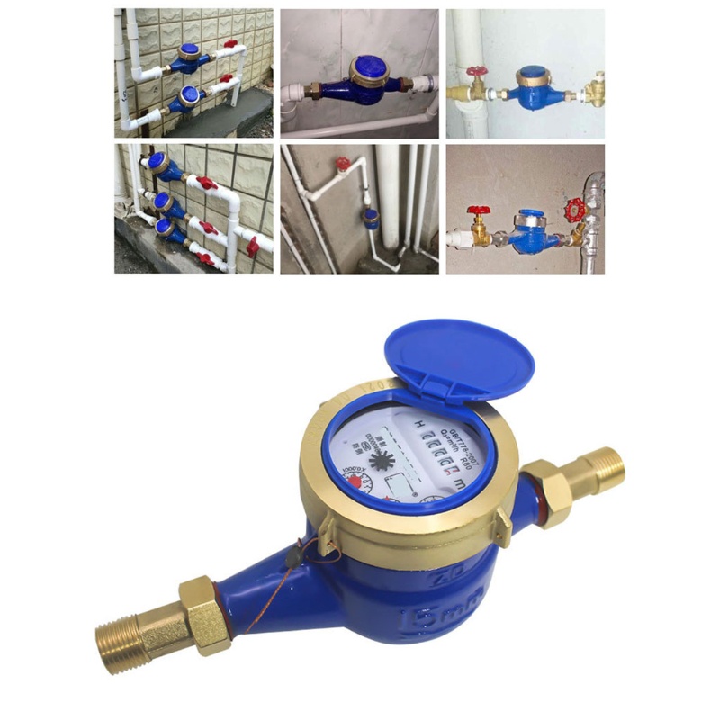 Đồng Hồ Đo Lưu Lượng Nước Lạnh 20mm Kèm Phụ Kiện Cho Sân Vườn