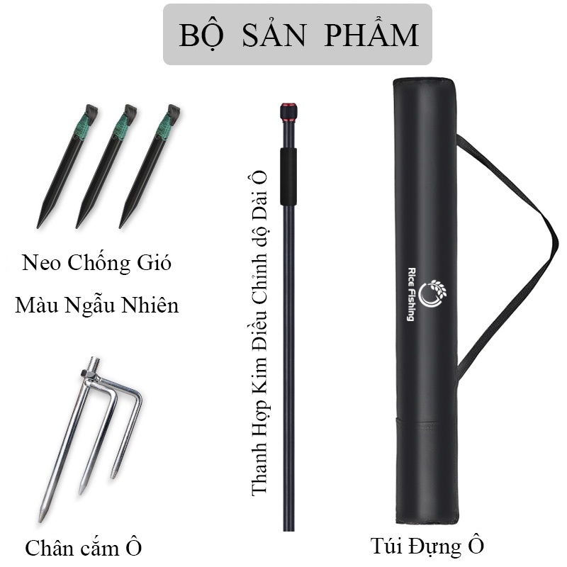 Ô Câu Cá Rice Fishing - Ô Dù Dã Ngoại Với Công Nghệ Phủ 6 Lớp Chống Thấm Nước, Kháng Tia UV Tuyệt Đối KK-43