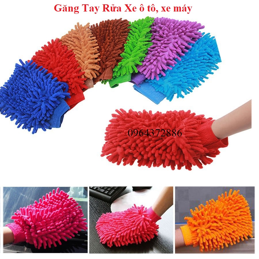Găng Tay Rửa Xe, bao tay rửa xe Ô Tô, Xe máy Chuyên Dụng, Siêu Thấm Hút, Vệ sinh nhà cửa