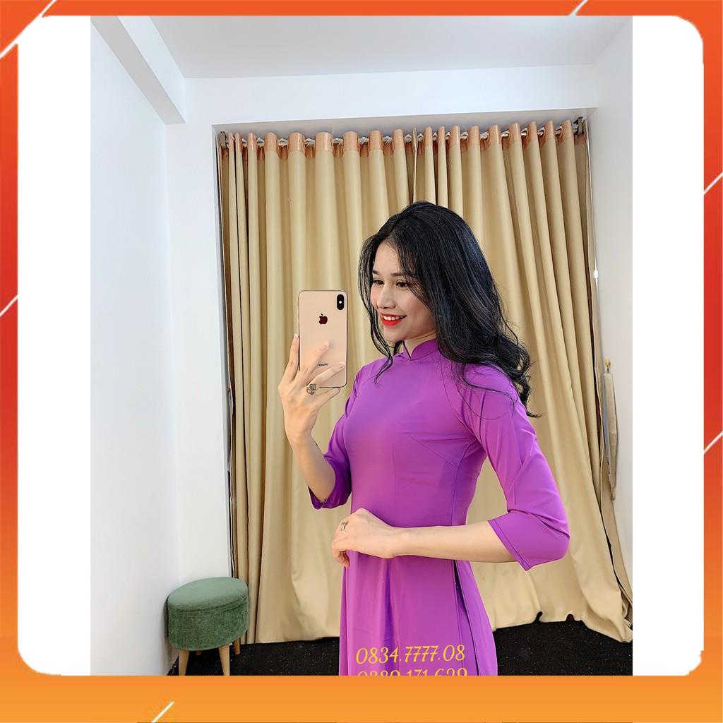 Aó dài may sẵn sale giá sập sàn _ áo dài trơn các màu cổ cao và cổ tròn đủ size