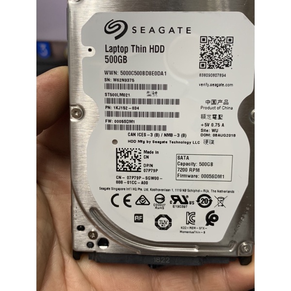 ổ cứng hdd Seagate Laptop Thin HDD 500Gb 7200RPM ST500LM021 laptop 2.5&quot;, zin tháo máy mới 100%, mới cài win