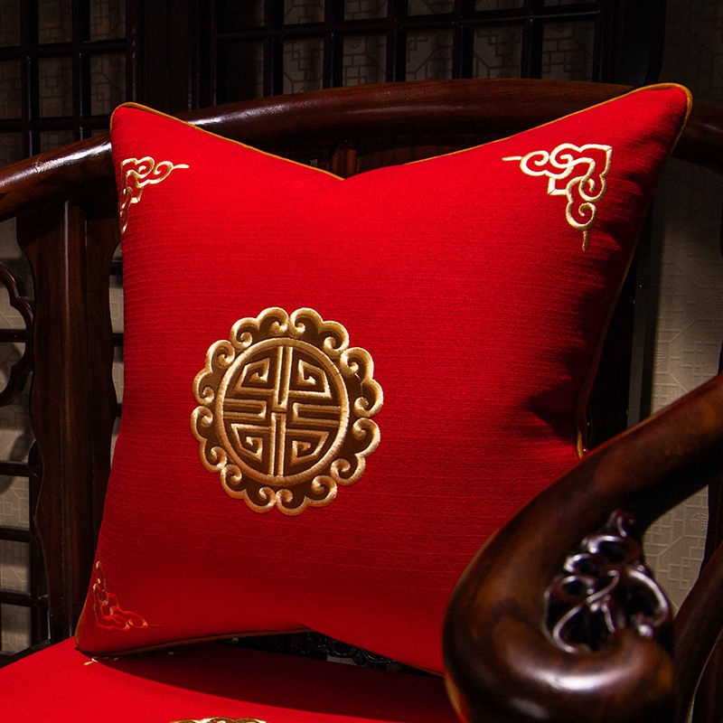 Chinese Style Rosewood Sofa Cushion Chinese Style Living Room Backrest Waist Pillow with Core Bed Head Back Pillow Cushion Large