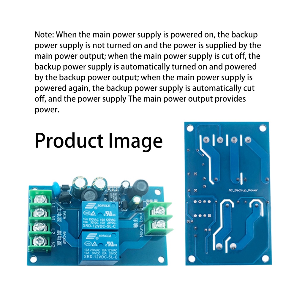 Thiết bị chuyển đổi nguồn tự động Pcbfun 2 kênh 220V 10A có công tắc