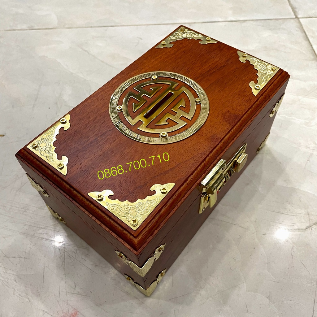 Hộp đựng trang sức,tiền,con dấu gỗ hương cao cấp có khóa bảo mật