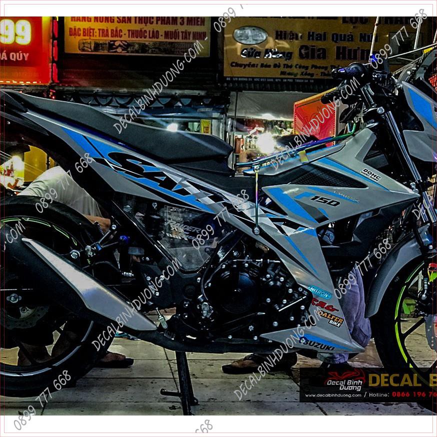 Decal Xe Máy - Tem Trùm Satria, Raider Xám Xanh Đẹp Nhất Soeei Đẹp