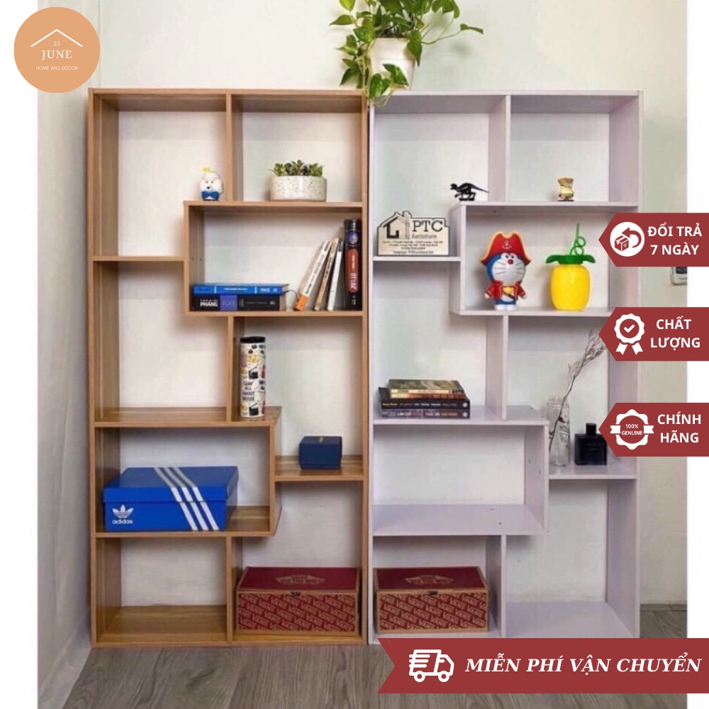 Kệ Sách Gỗ Để Sàn Chữ U Gỗ MDF Cao Cấp - Màu Gỗ Sơn Chống Mọt Bền Đẹp 25 June Decor