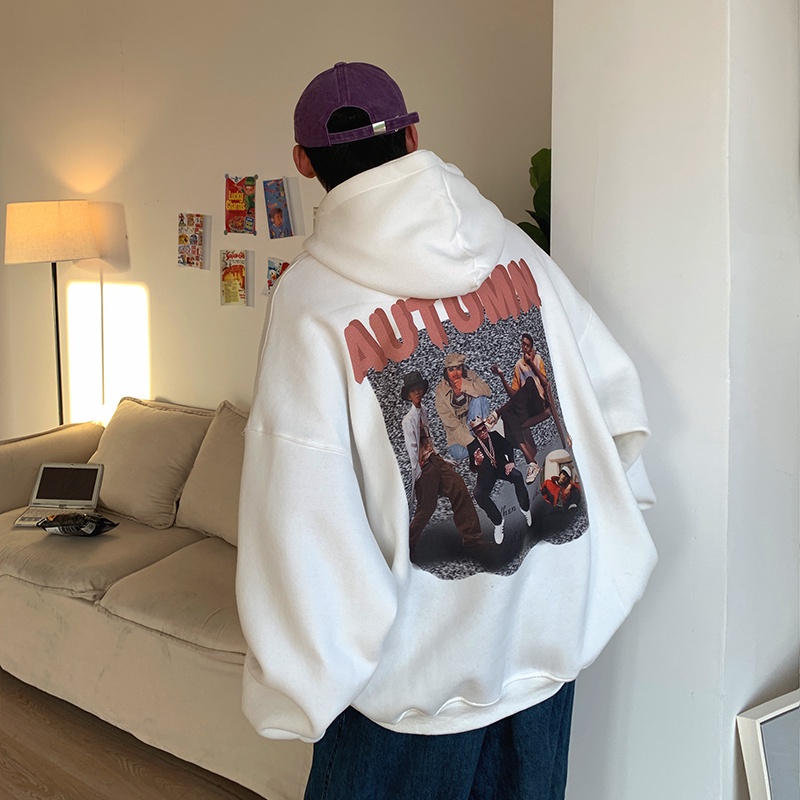 Áo hoodie dài tay lót nhung phong cách hip hop đường phố Âu Mỹ cho nam