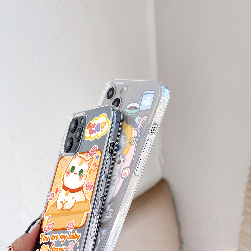 Ốp Điện Thoại Tpu Mềm Chống Sốc In Hình Mèo Cho iPhone 11 12 13 pro max XS X XR XSMax 7 8 6 6s plus SE 2020