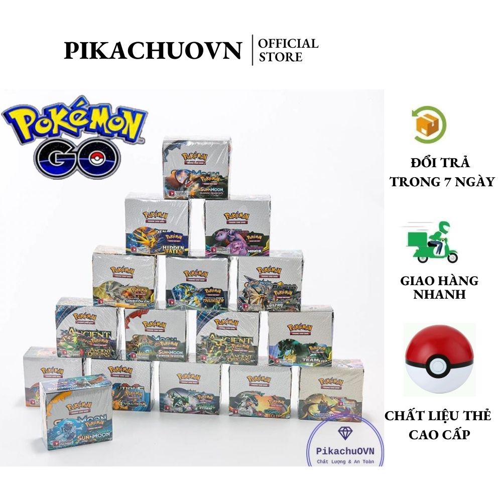 [Mã LIFE020630K giảm 15% đơn 150K] Bộ Thẻ Bài Pokemon 324 Thẻ Cao Cấp Nhiều Loại