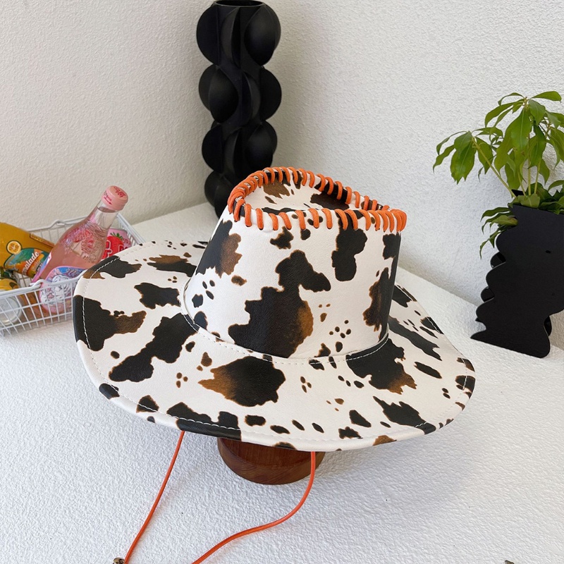 Mũ Cao Bồi Họa Tiết Bò Sữa Dễ Thương