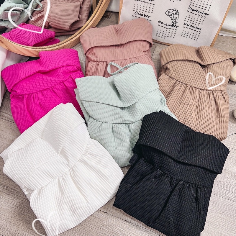 ĐẦM XỐP BBD NƠ LƯNG 2 DÂY 6 MÀU | BigBuy360 - bigbuy360.vn