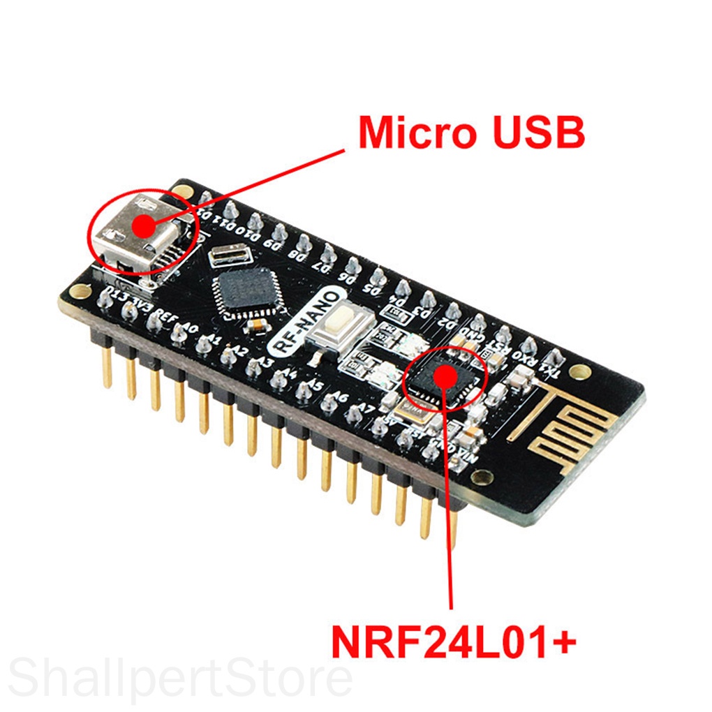 Integrated Circuit IC RF-nano Integrated NRF24L01 Wireless Module Micro USB Port Nano Board ShallpertStore