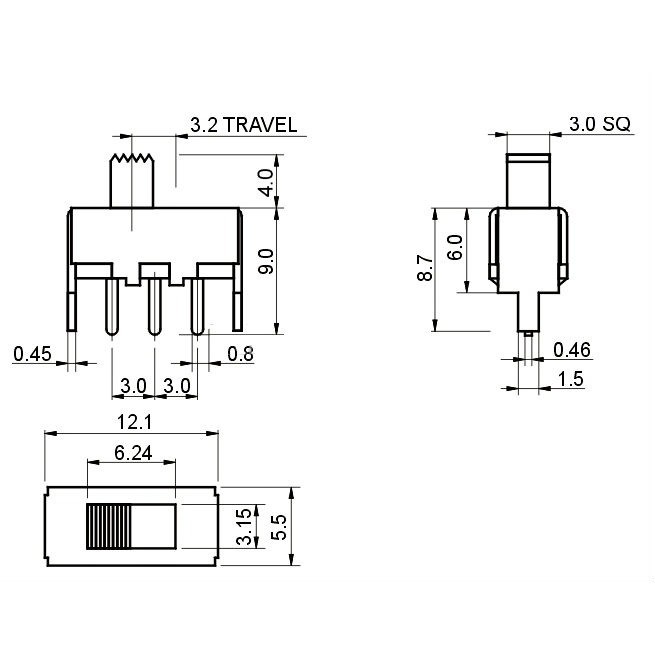 Công tắc gạt 3 chân SS12F44 (SL: 5c)