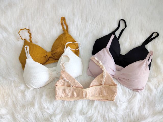 Áo bra, áo ngực nữ cotton thấm hút mồ hôi,  thắt nơ đánh lừa thị giác, giúp vòng 1 tròn đầy, quyến rũ_ Siberi | BigBuy360 - bigbuy360.vn