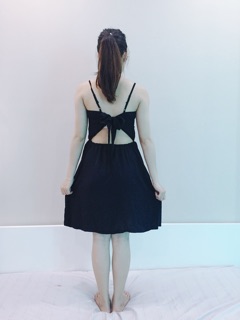 Đầm hở lưng cột nơ (hình thật)