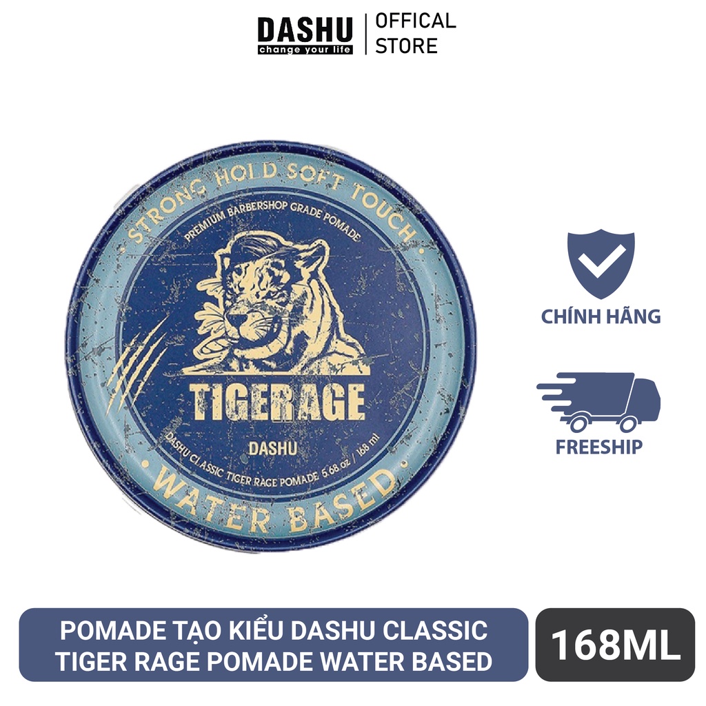Sáp Vuốt Tóc tạo kiểu Dashu Classic Tiger Rage Pomade Water Based 168ml