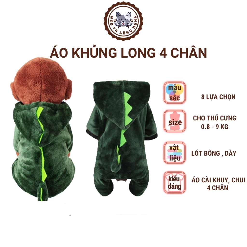 Áo bông cho chó poodle mèo con cún lớn thú cưng nỉ len mùa đông, quần áo cho chó cún poodle cái mèo con thú cưng