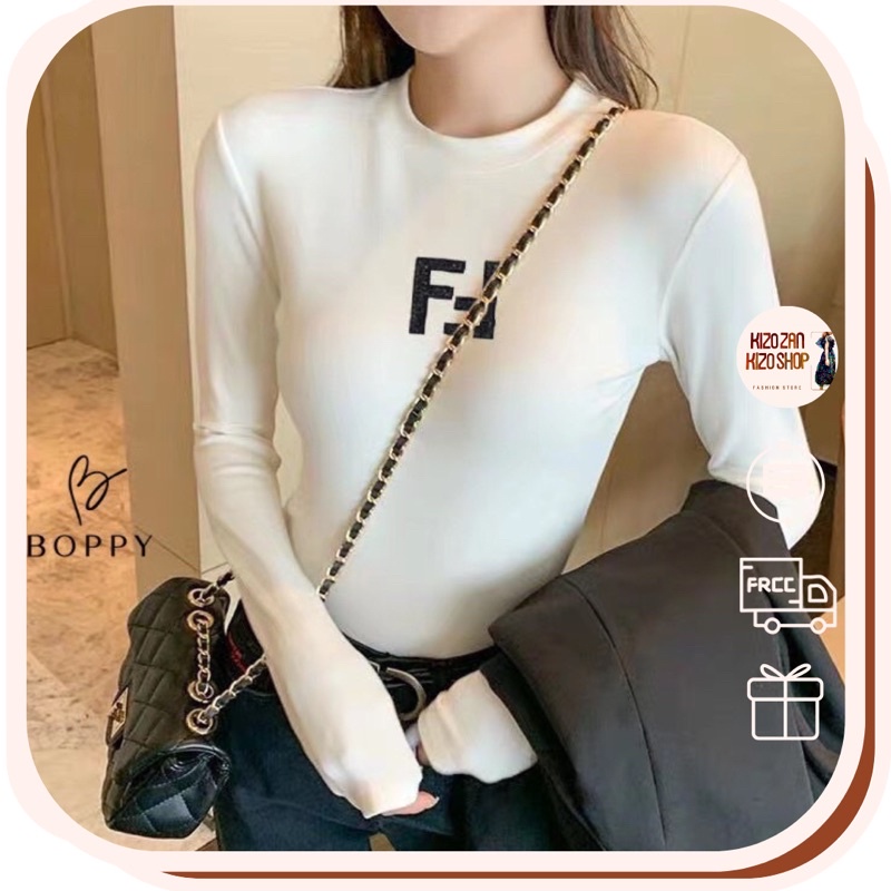 G06. 6113. ÁO NHUNG TĂM TAY DÀI THÊU CHỮ F