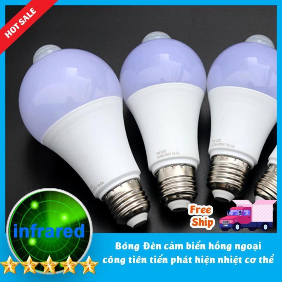 Bóng đèn led Cảm biển chuyển động, Cảm Ứng Thân nhiệt 9wThiết kế cho thị trường VN Siêu Nhạy, Siêu Tiết Kiệm Độ sáng cao