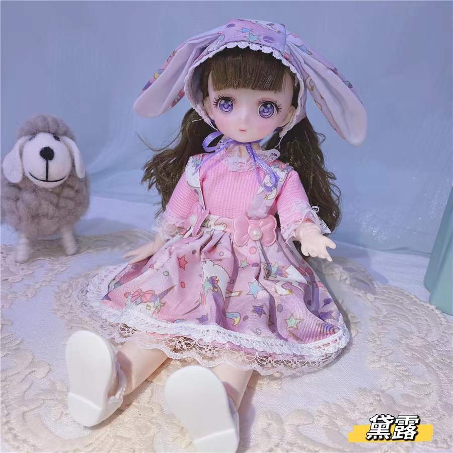 Búp Bê 30cm Barbie Mắt 3D Anime Trong Set Đồ Xinh Xắn Đáng Yêu Dành Cho Bé Gái