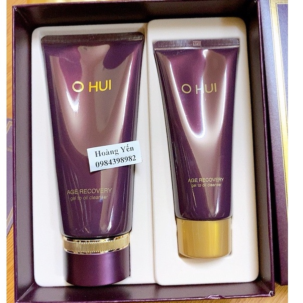 TẨY TRANG OHUI AGE RECOVERY GEL OIL CLEANSER BỔ SUNG BABY COLLAGEN (180ml/100ml)