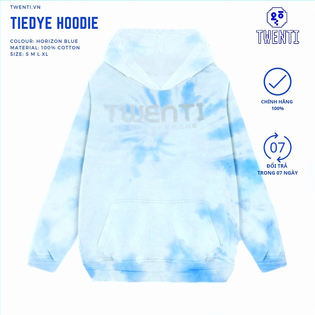 HOODIE TWENTI NỈ COTTON LOANG MÀU PHẢN QUANG