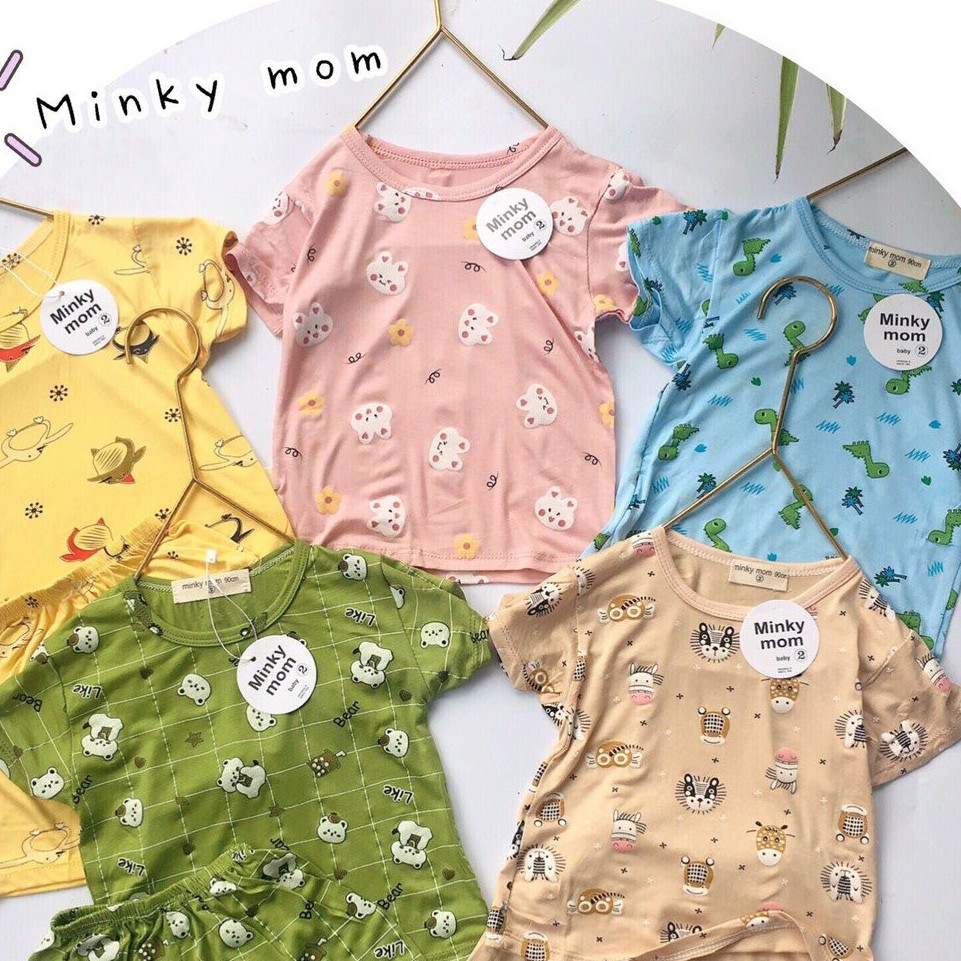 Combo 3 bộ đồ Minky Mom cho bé | Cộc tay thun lạnh | 100% cotton mềm mịn | 5-15kg