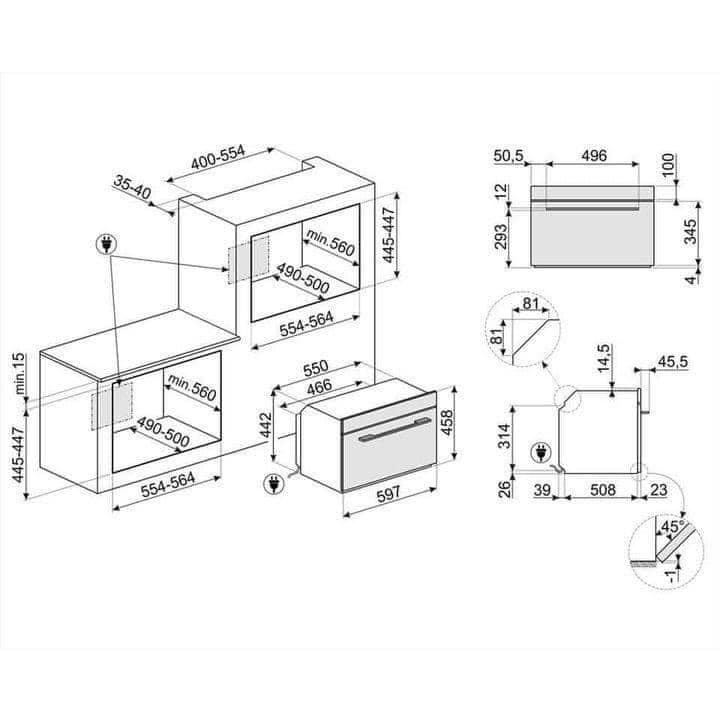 [Mã ELHADEV giảm 4% đơn 300K] Lò Nướng Kết Hợp Vi Sóng SMEG LINEA SF4104MCS 40L (Made in Italy)