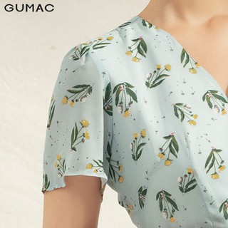Đầm nữ họa tiết cổ V DA1107 GUMAC