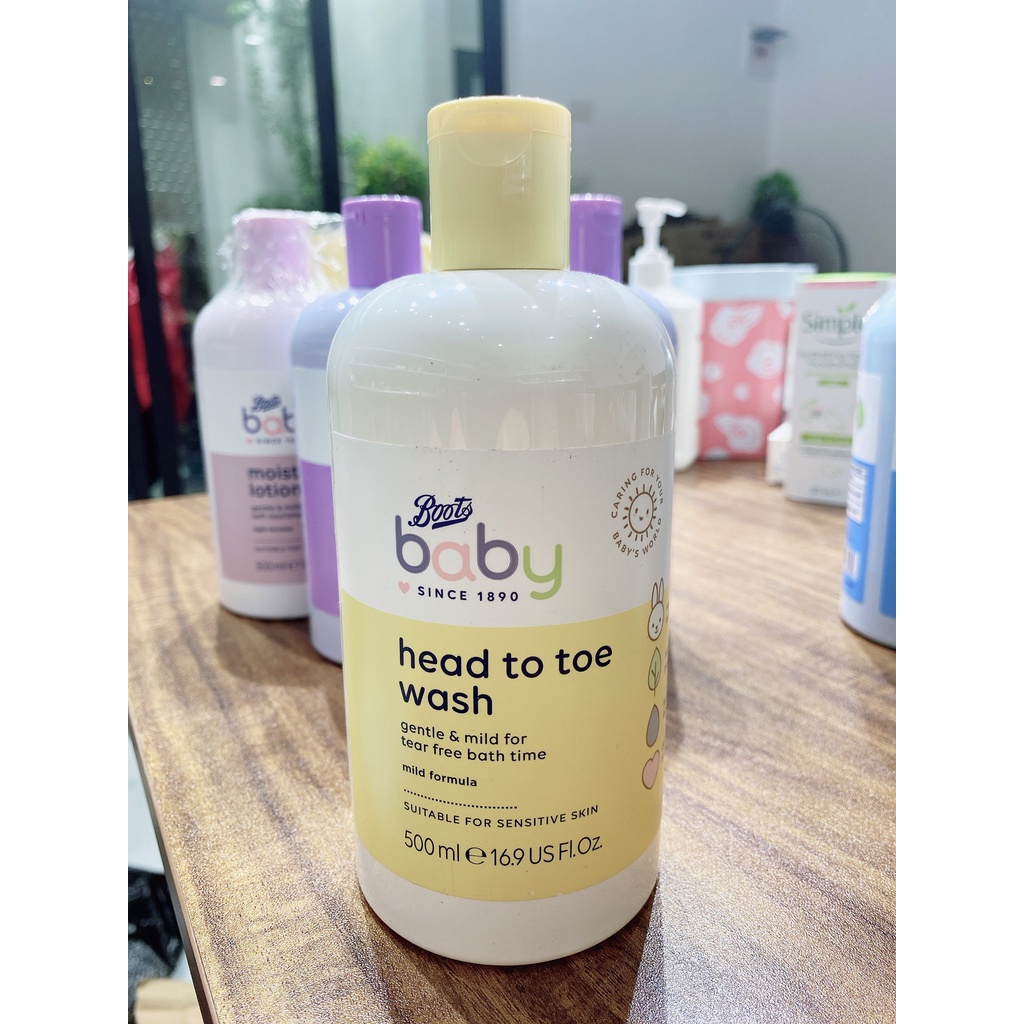 Combo sản phẩm chăm sóc cơ thể bé Boots Baby UK 500ml