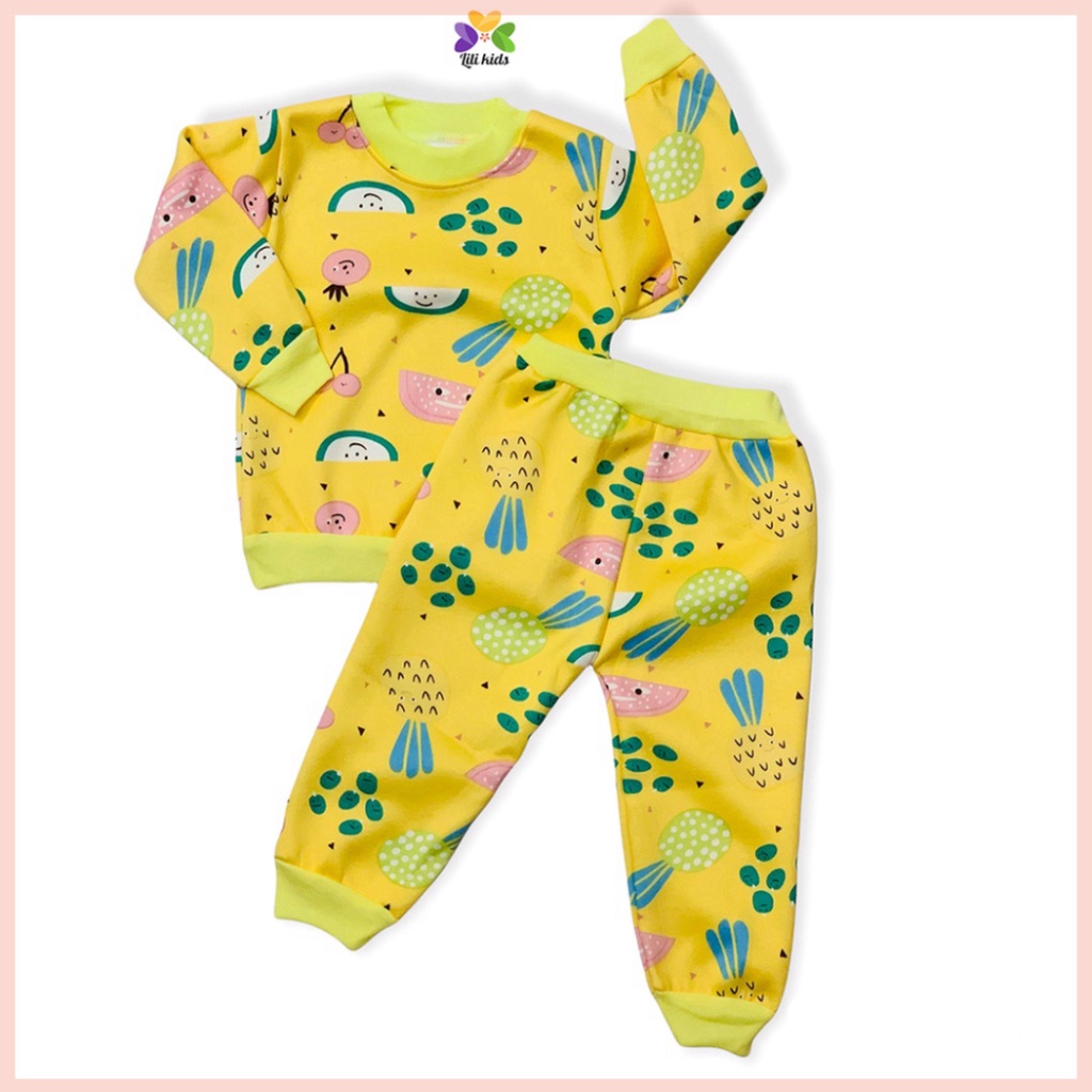 bộ nỉ cho bé trai bé gái bộ nỉ bông cho bé mềm mịn họa tiết LILIKIDS BDT06