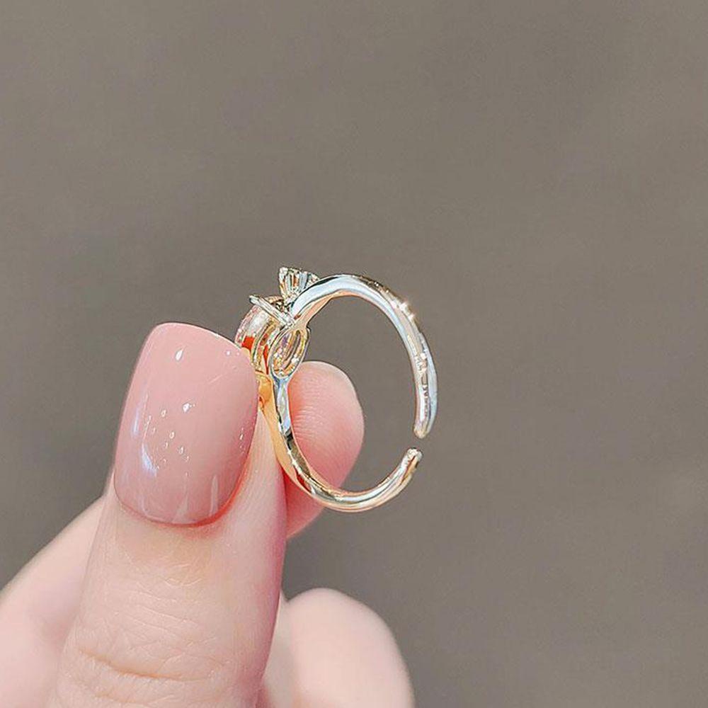 Nhẫn Hở Y2K Bằng Kim Loại Màu Hồng Thiết Kế Độc Đáo Thời Trang Cho Nữ