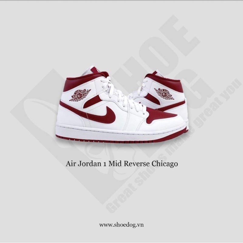 [Bao check chính hãng] Giày Air Jordan 1 Mid Reverse Chicago BQ6472-161 cổ cao