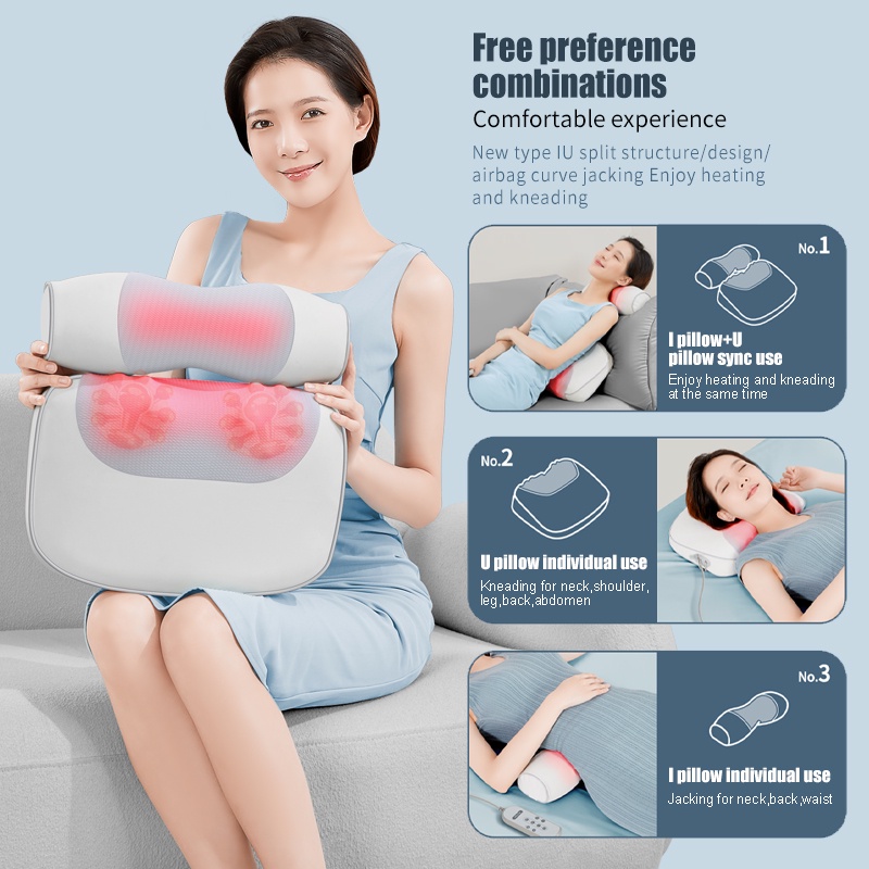 Gối Massage Jinkairui Mát-xa gối bằng tia hồng ngoại để giảm đau cổ