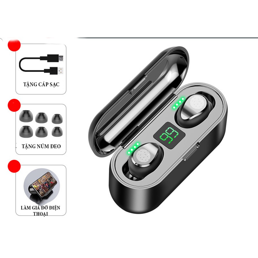 Tai nghe True Wireless AMOI F9 Bản QUỐC TẾ - Nút Cảm Ứng - Pin 280h - Kèm Sạc Dự Phòng | BigBuy360 - bigbuy360.vn