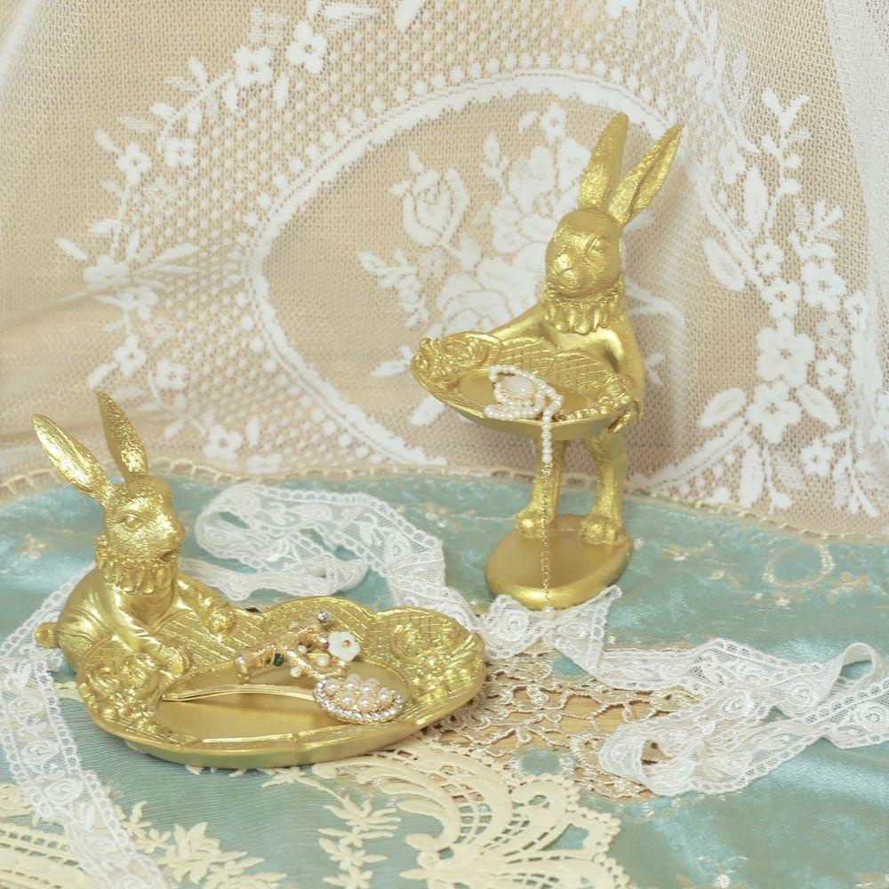 Phụ Kiện Trang Trí Nhà Cửa Hình Thỏ Bằng Nhựa Màu Ngà Xinh Xắn Ốp