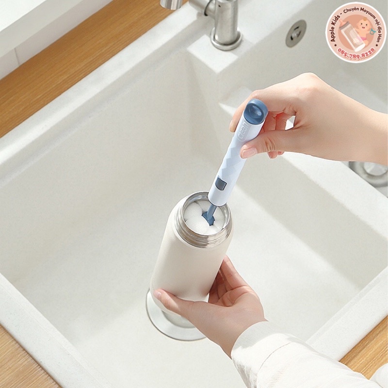 Cọ bình sữa mút xốp, đầu mút có thể thay thế